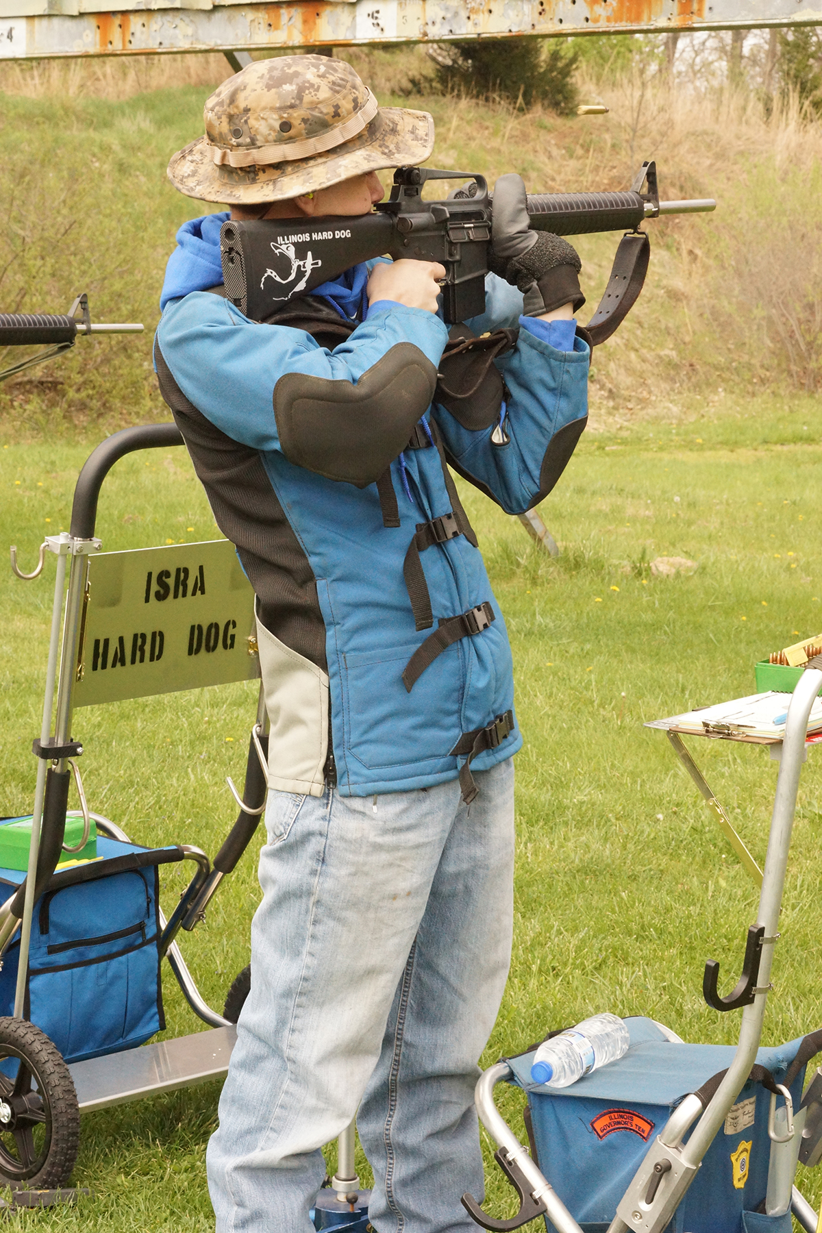 Alex Vitous, in standing position, during the Hard Dog Day at the ISRA Range in Bonfield, IL.