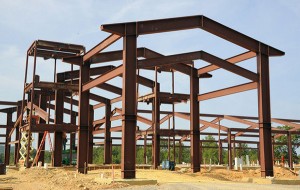 The structural steel is being erected at the 13,000 square foot clubhouse at CMP's Talladega Marksmanship Park. The $20 million state of the art shooting range is to open in Spring of 2015.