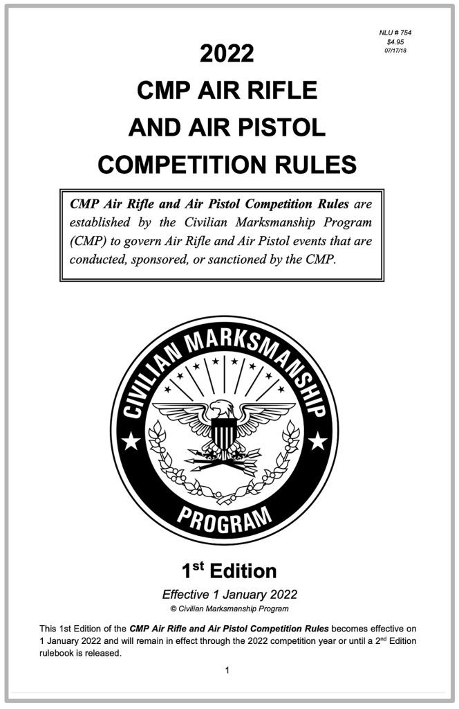 Cover for the CMP Air Rifle and Air Pistol Rules