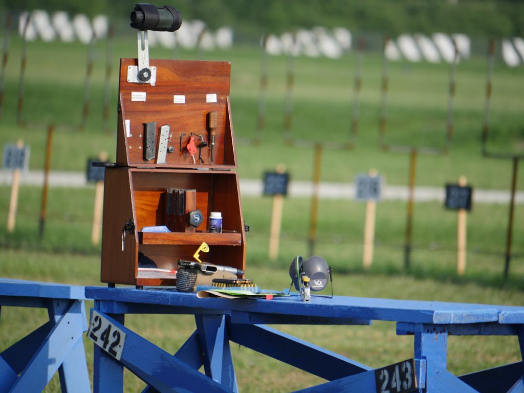 Pistol box on firing line