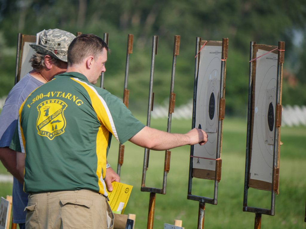 Competitors scoring shots on target