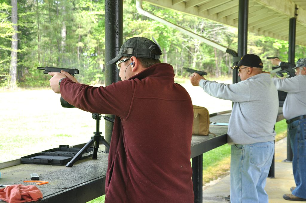 Man shooting pistol