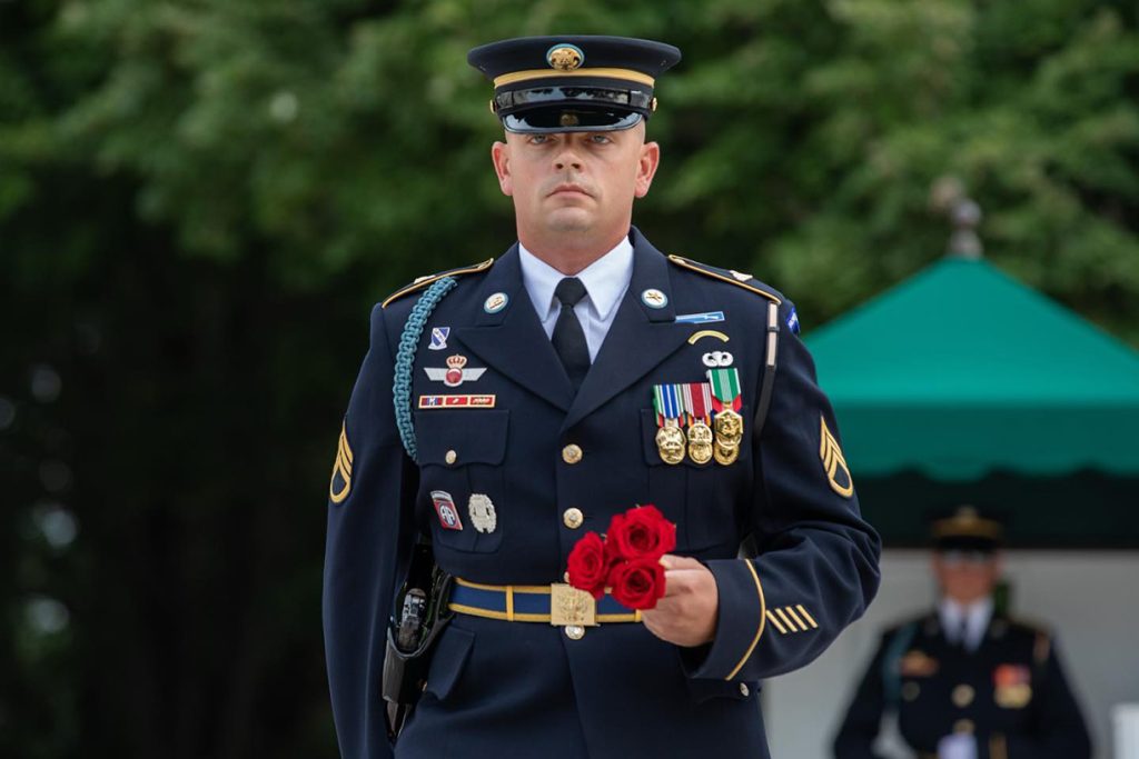 Deal performed his final Tomb of the Unknown Soldier walk near the end of the summer in 2021. Photo Courtesy of the U.S. Army Old Guard