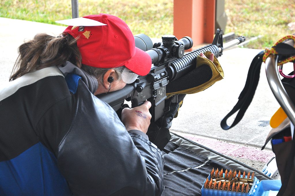 Competitor in prone position with rifle