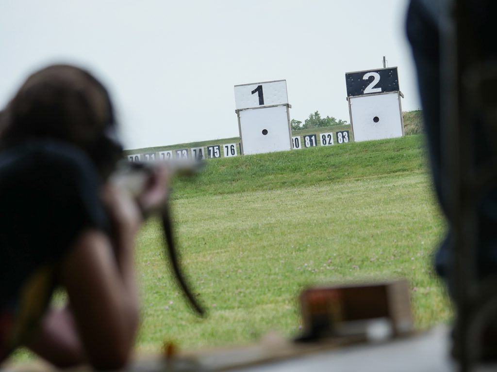 Electronic targets set at 100 yards.