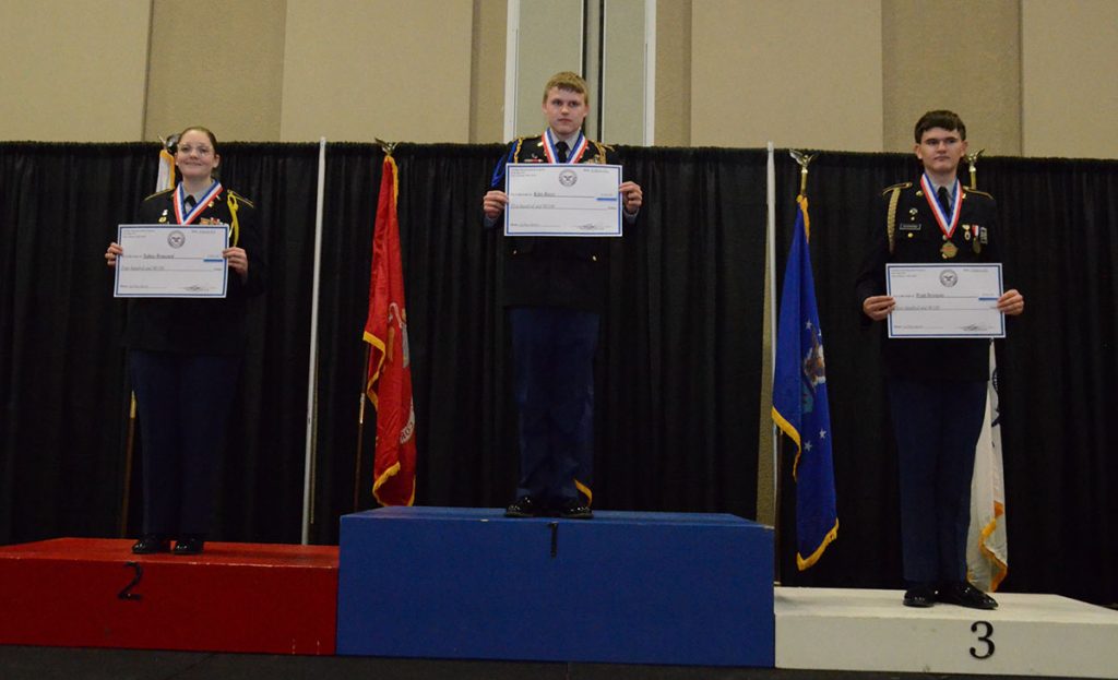 Top three sporter individuals on award stand