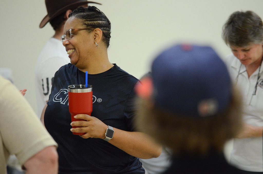 Renay laughing on the range