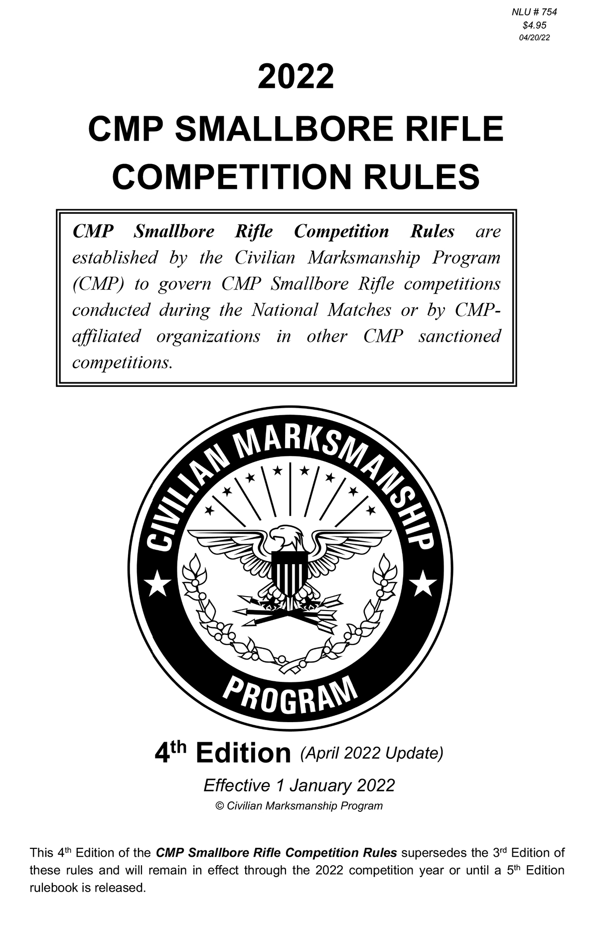 CMP Smallbore Rifle Rules Update Civilian Marksmanship Program