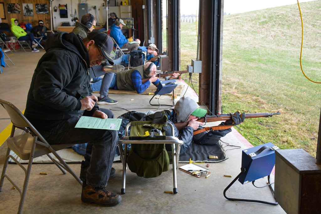 Competitors on the firing line at Petrarca Range.