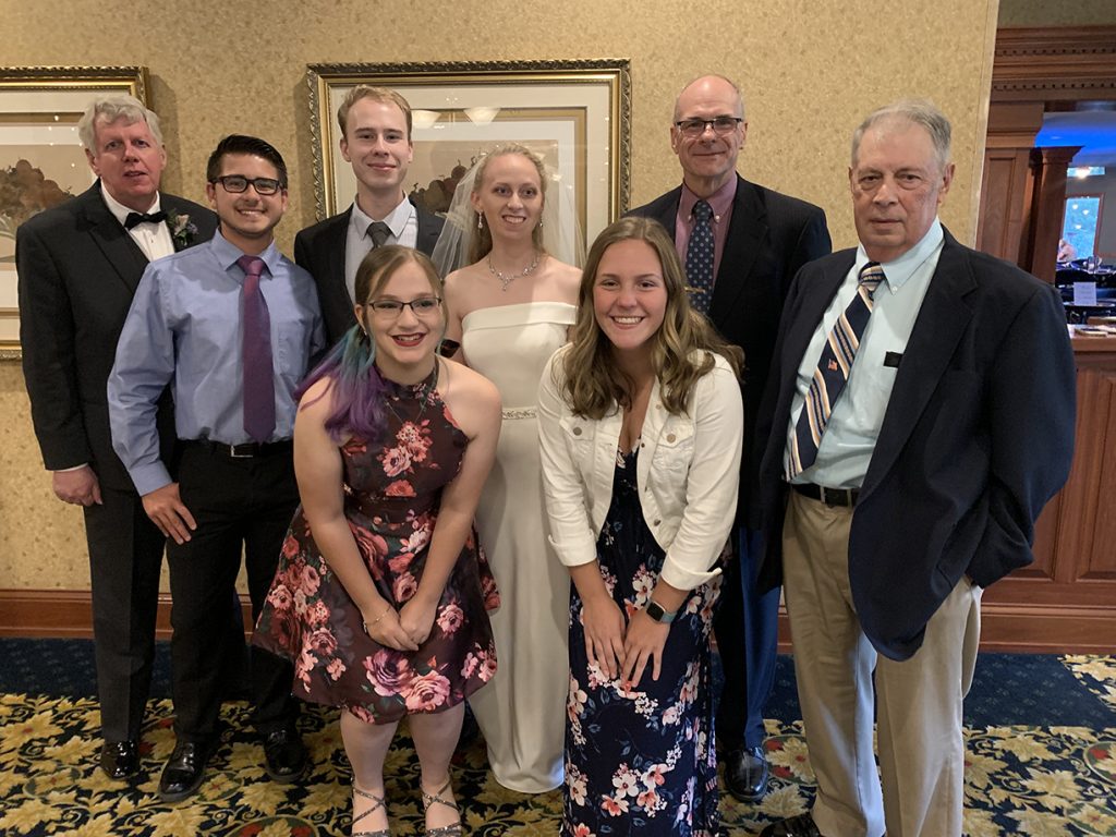 Group photo on Julie's wedding day