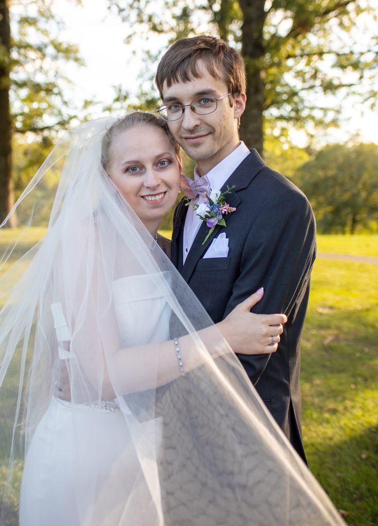 Julie and Mark on wedding day