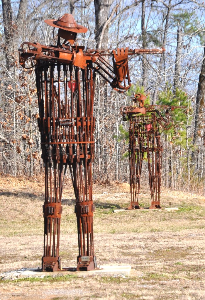 Pair of statues at Talladega