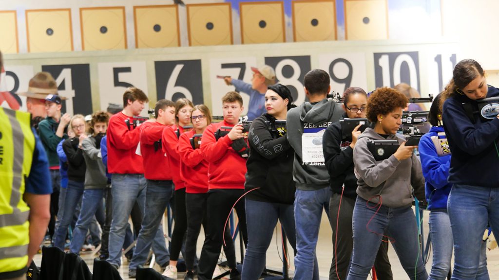 Juniors firing the standing position