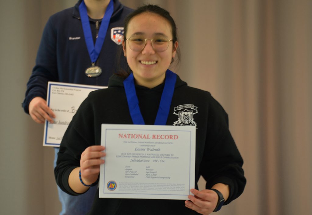 Emma with National Record certificate