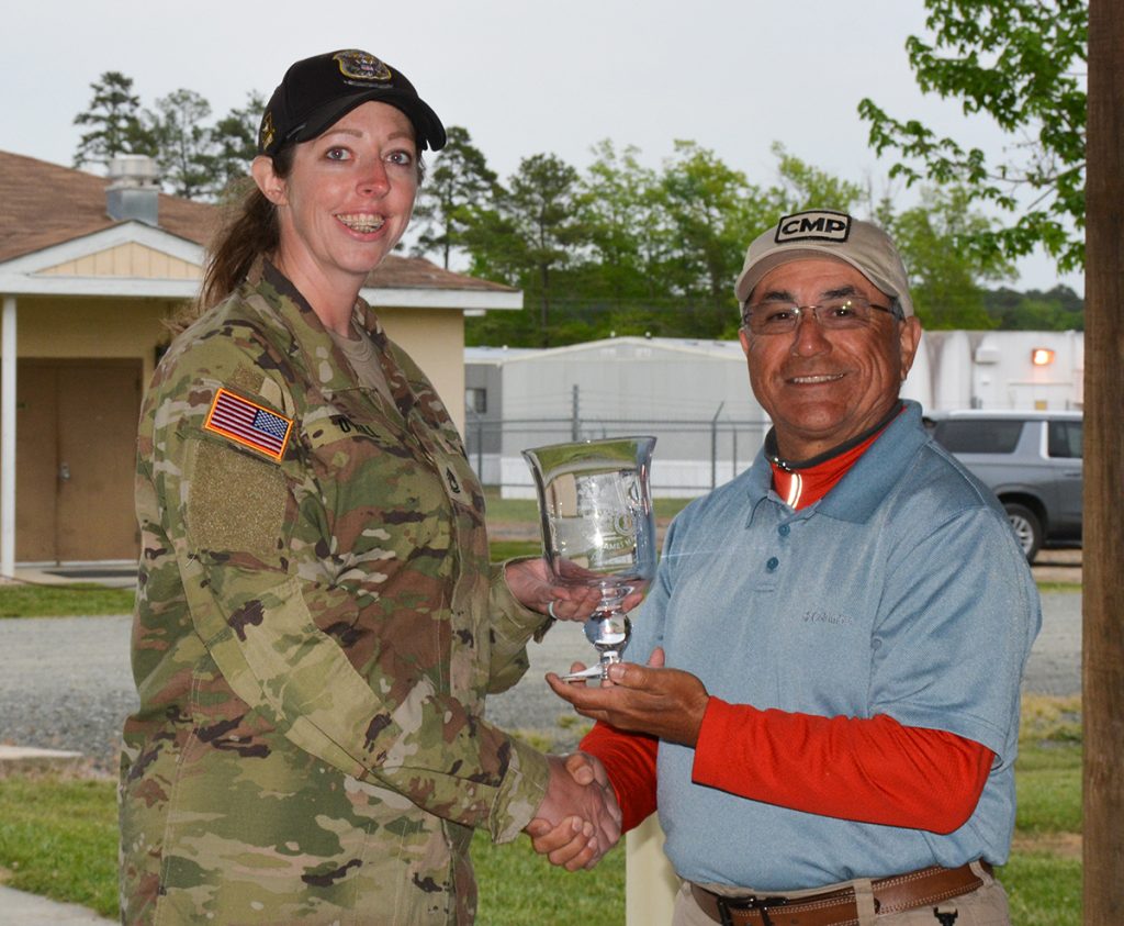 SFC O'Neill with the Overall Service Rifle Cup Award