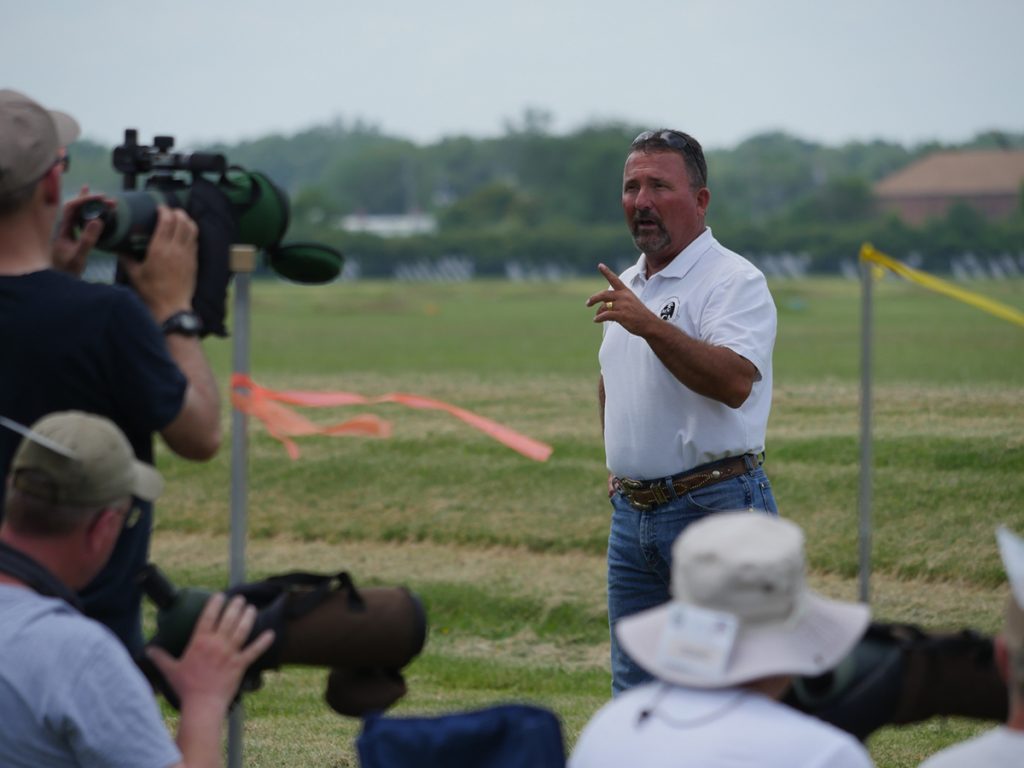 A CMP Instructor is teaching a wind class during the Team CMP Advanced Highpower Clinic