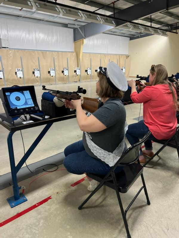 Electronic targets display shots on monitor.