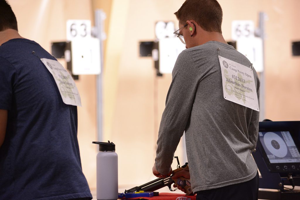 Johnathan loading his pistol