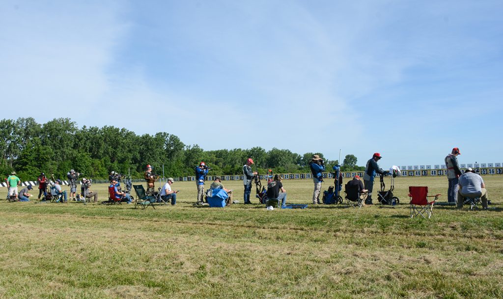 Line of competitors on Viale Range at Camp Perry