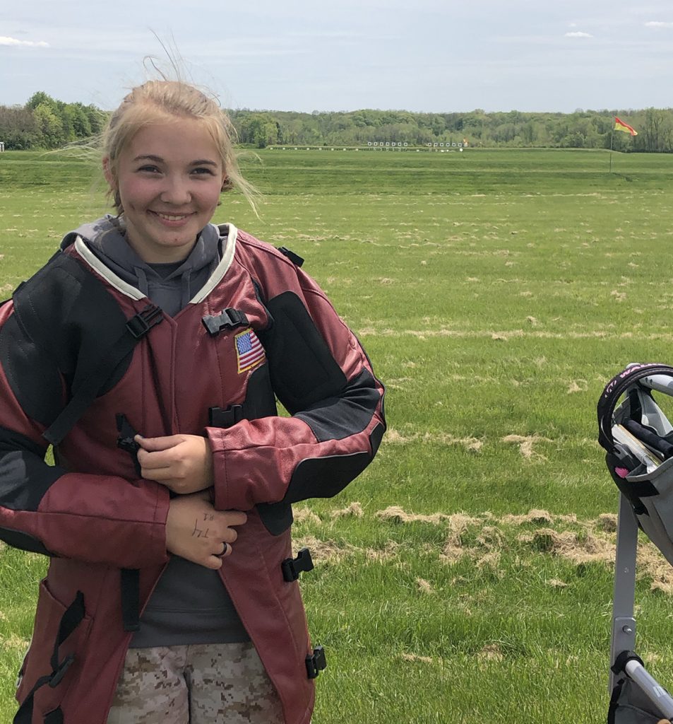 Madelyn poses on the range.