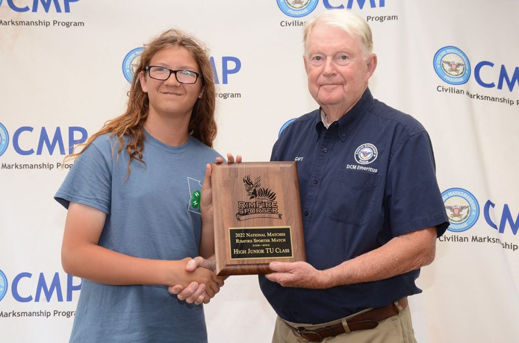 Brendan Dunn earned the High Junior title in the TU class and was awarded an award plaque.