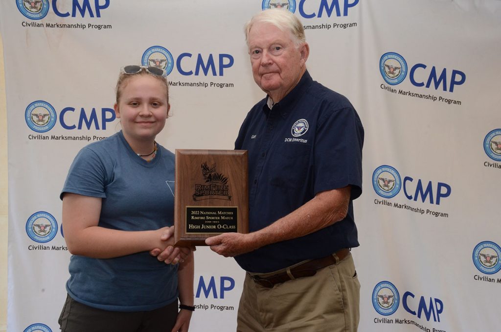 Lucy Evans was the High Junior in the O-Class and was awarded an award plaque.