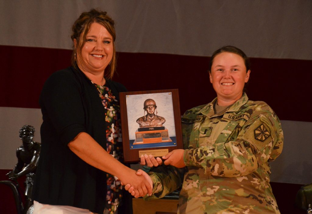 1LT Lisa Emmert Traciak won the High Woman Plaque in the President's and NTI Pistol Matches.