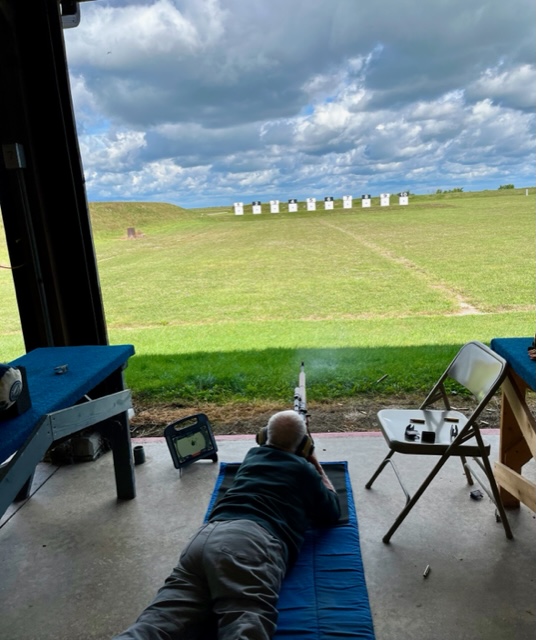 Harry Gaunt shooting in the prone position on Petrarca Range.