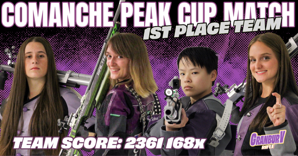 A graphic of the Granbury Rifle team that placed first in the Comanche Peak Cup Match.