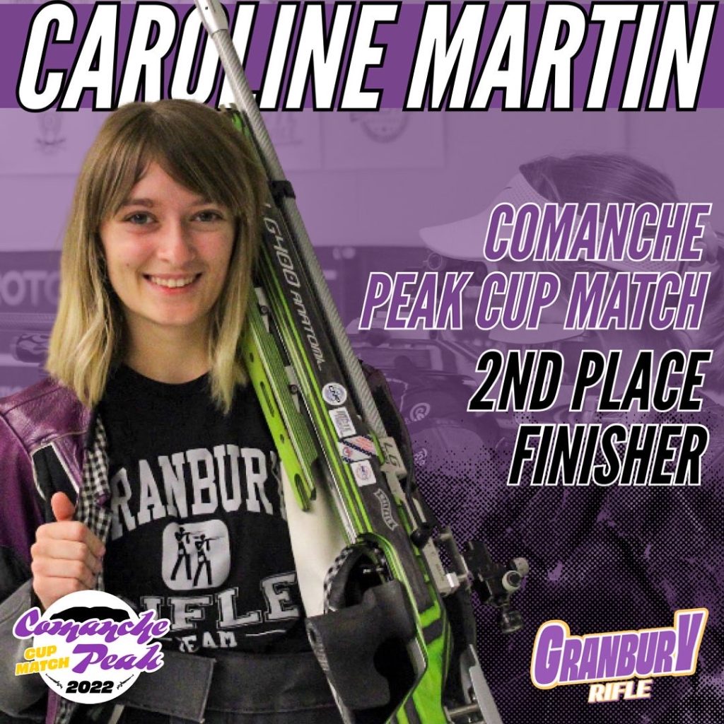A graphic of Caroline Martin displaying her second place finish in the final.