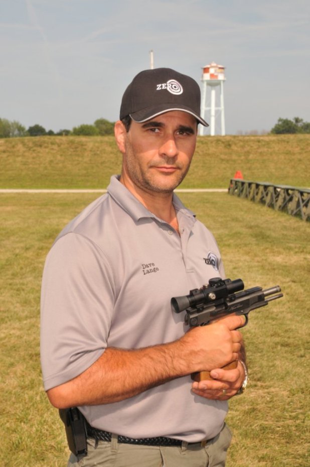 Lange poses with his pistol on the Camp Perry Ranges.