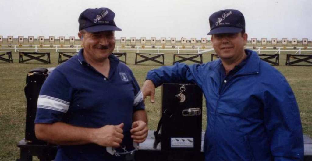 A photo of a younger Robert Engelmeier with Gary Foster