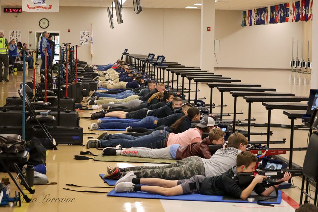 Juniors firing in the prone position during the Gary Anderson Invitational match.