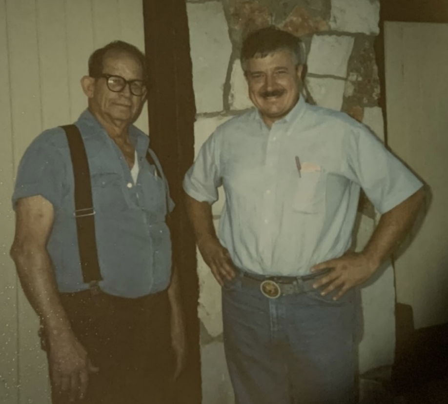 A vintage photo of Doc (right) with Ace Hindman (left).
