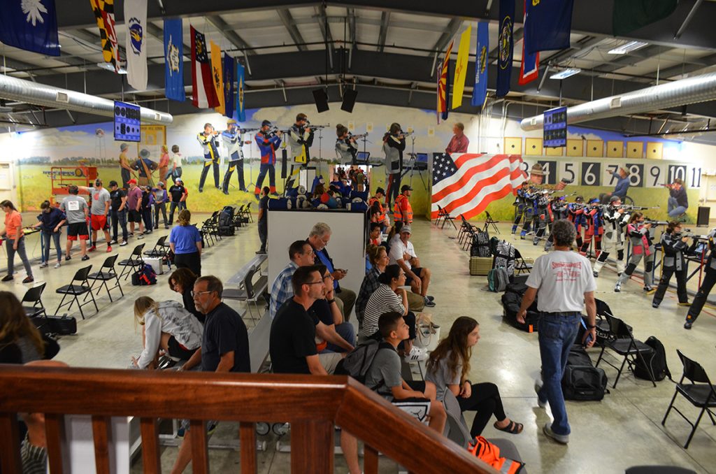Spectators and competitors at the Gary Anderson CMP Competition Center.