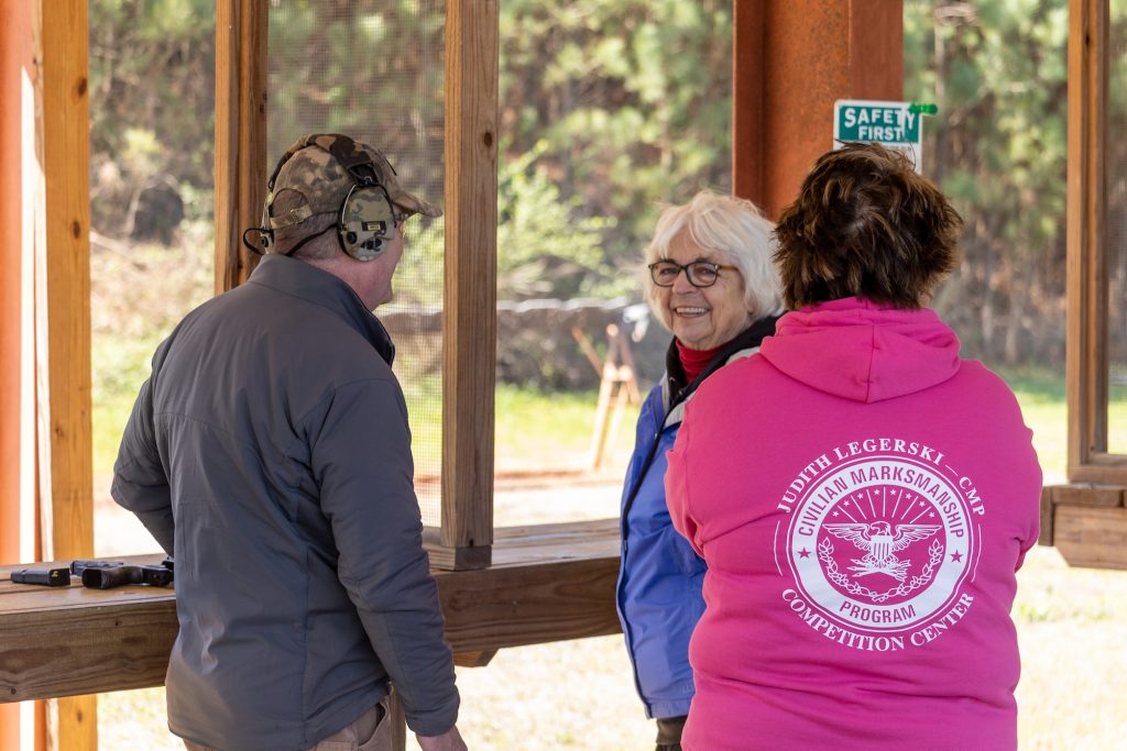 Judith Legerski on the range at CMP's Talladega Marksmanship Park.