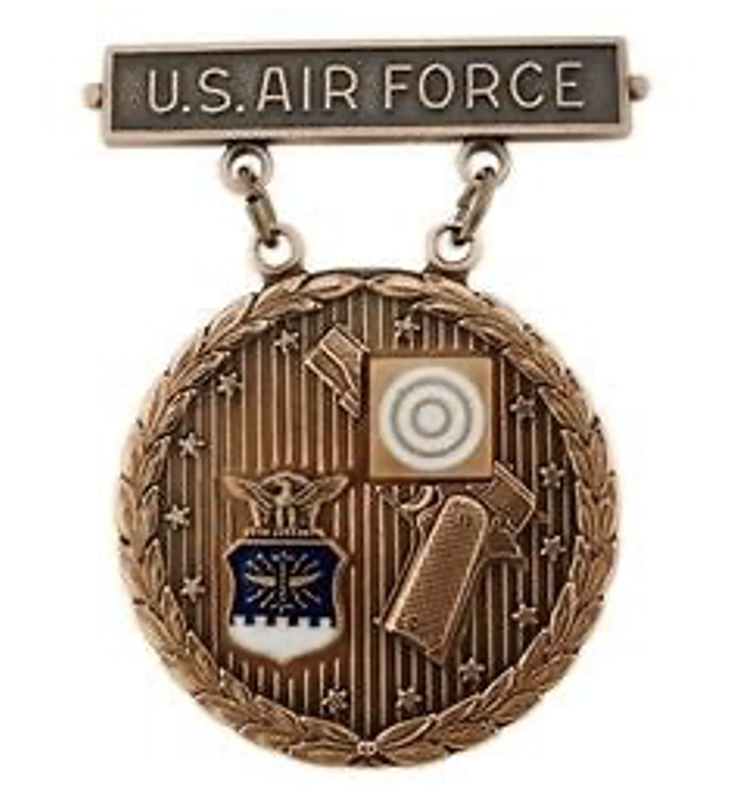 A closeup photo of the USAF bronze medal.