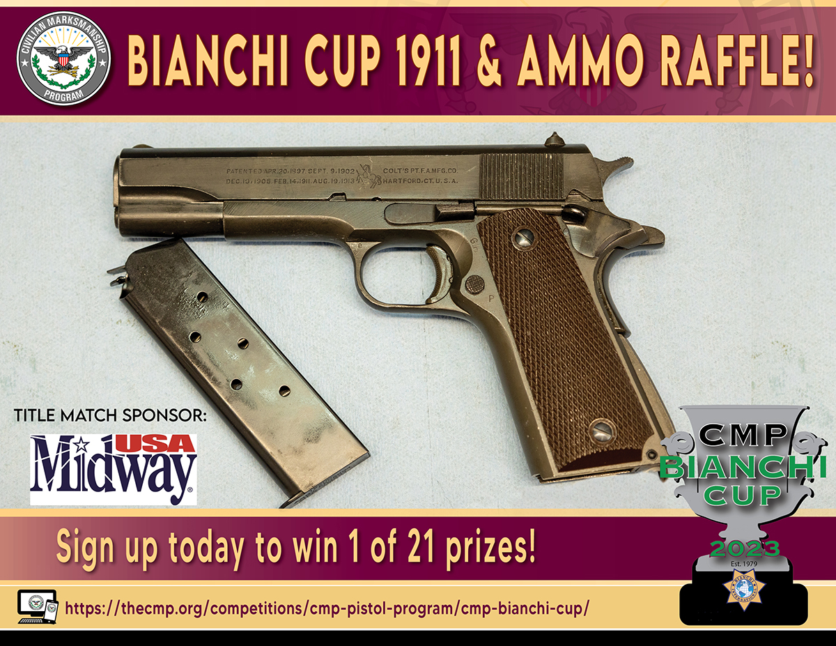 CMP Raffling 1911 Pistol, Surplus Ammo to Early Registrants of 2023