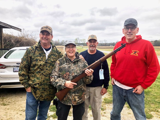 Club members with M1 Garand Rifle that was awarded.
