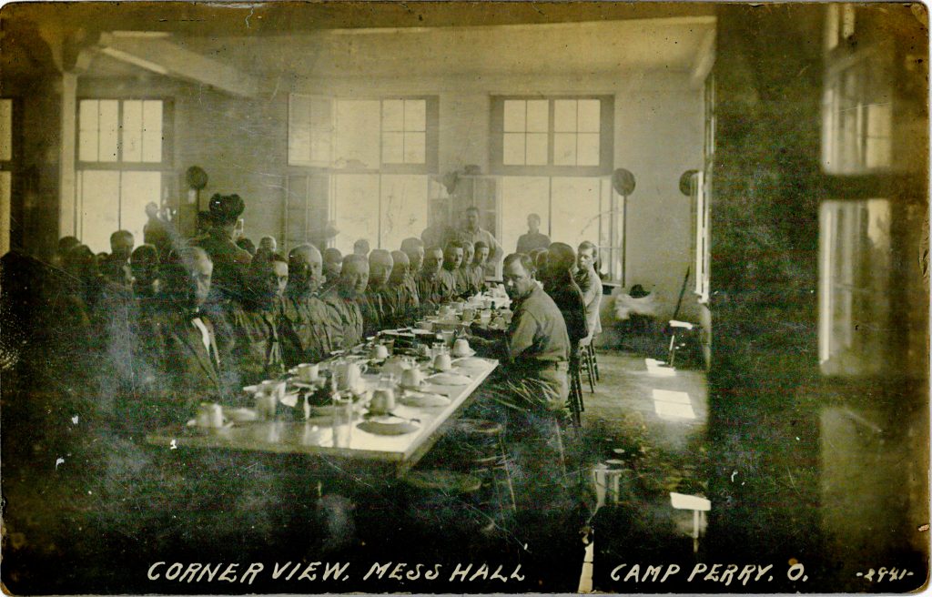 Competitors enjoy a meal at the Mess Hall (1910-1920).