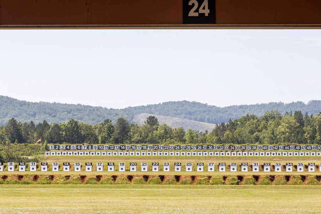 Rifle competitions are held on Talladega’s outdoor electronic target line.