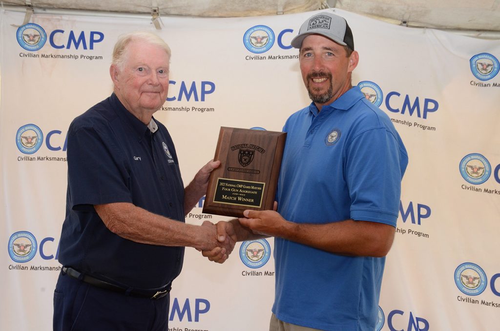 Brian received the 4-Gun Aggregate award plaque.