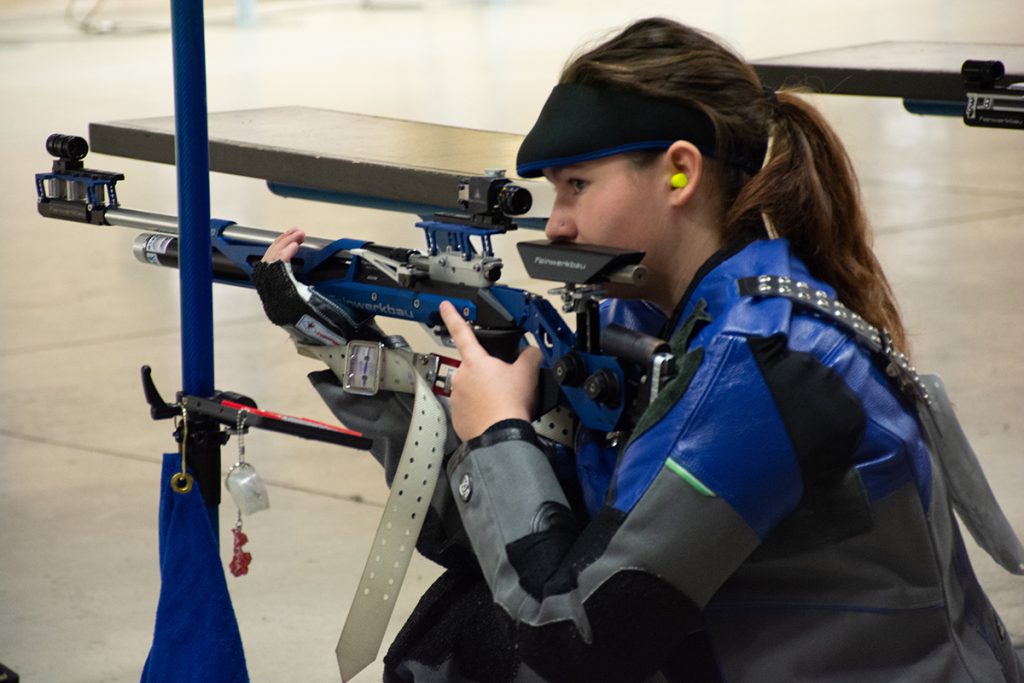 Makenzie shooting in the kneeling position