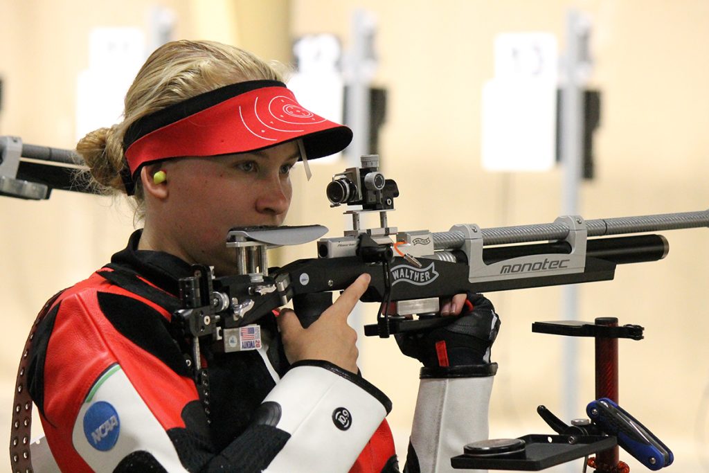 Cecelia was the top competitor in the 3P Smallbore & Air Rifle Aggregate with a score of 2421-60x.