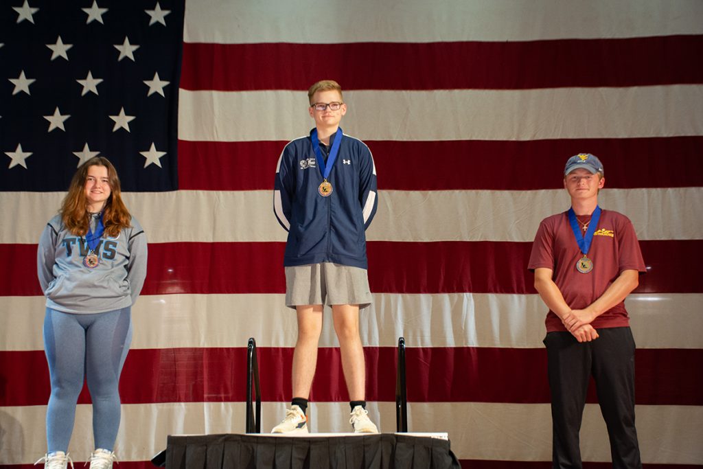 The top 3 individuals in the Junior Olympics Precision Air Rifle Championship.