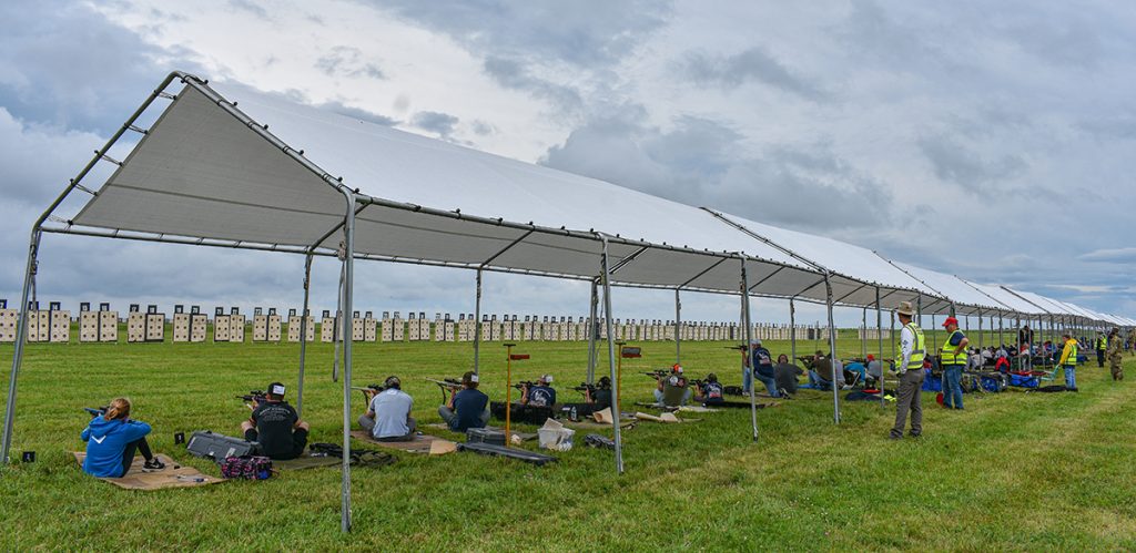 Long line of competitors at the Max Soviak National Rimfire Sporter Match.