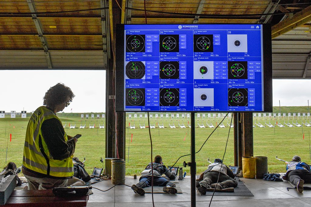 TV monitor display shots at the range.