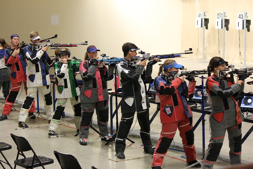 Air Rifle competitors on the firing line