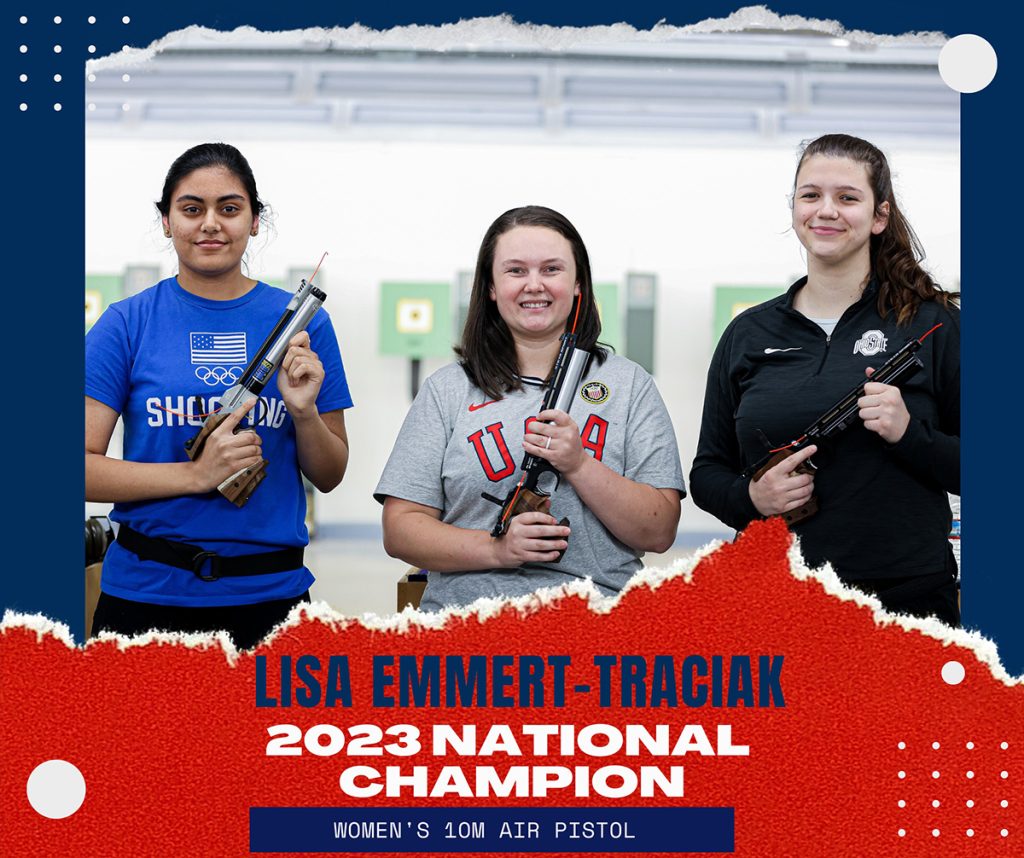Top three winners in the 2023 USA Shooting National Championships