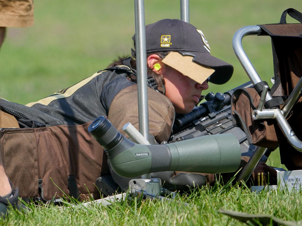 Kingshill pauses between shots during a Long Range match.